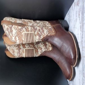 Ariat | EUC Sport Patriot Sand Storm Camo Western Leather Boots Size Women's 9